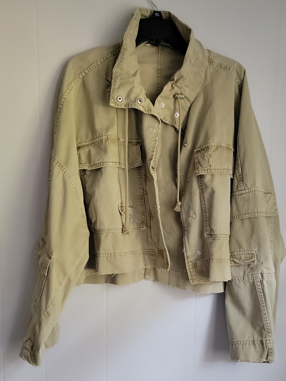 Zara Cropped Utility Jacket - Olive green Sz. M-L